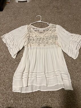 Knox Rose Ivory Crochet Lace Top